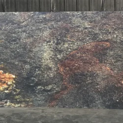 Peacock multicolor veneer sheet with rich slate texture for indoor flooring by Indian Natural Stones