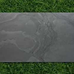 Premium-Black flexible stone veneer sheet featuring dramatic natural patterns and warm earthy tones by Indian Natural Stones
