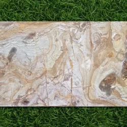 Terra White veneer sheet with high-contrast stone textures for modern wall applications – Indian Natural Stones