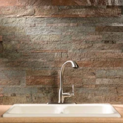 3D peel and stick stone wall panels for kitchen backsplash installation by Indian Natural Stones