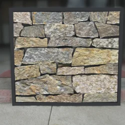 Golden 3D stone wall panel – Indian Natural Stones