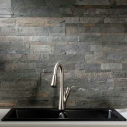 3D peel and stick stone wall panels in kitchen backsplash by Indian Natural Stones