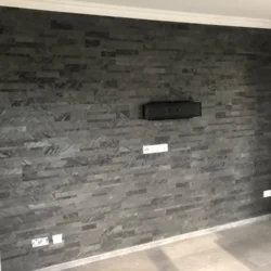 3D peel and stick stone wall panels in Ocean Black finish for interior wall design – Indian Natural Stones