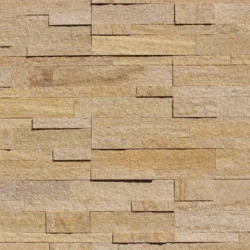 3D peel and stick stone panels by Indian Natural Stones in Portugese Sonnet finish, installed as a modern kitchen backsplash with natural textured stone for stylish and easy wall cladding.