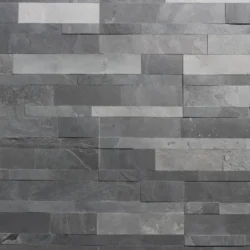 Natural Premium Black 3D peel and stick stone panels used for modern living room wall decor by Indian Natural Stones