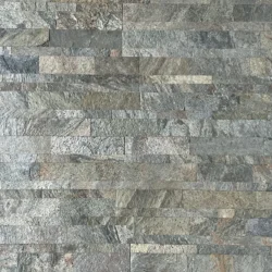 D peel and stick stone panels by Indian Natural Stones in Zeera Green finish, featuring a bold black and white natural stone pattern for modern and easy wall cladding.